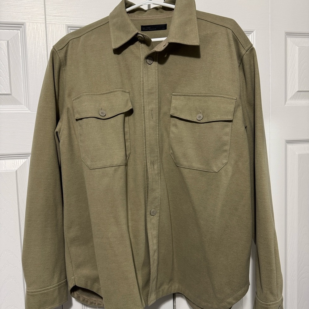 Lightweight Olive Green Shirt Jacket